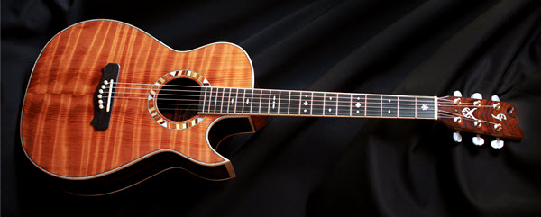 Custom Handmade Concert Acoustic Guitar with Florentine Cutaway
