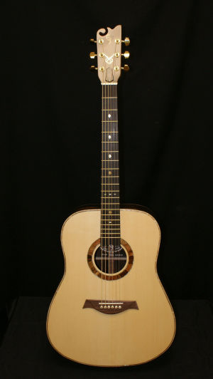 Custom Handmade Dreadnought Acoustic Guitar (Golden Spade)
